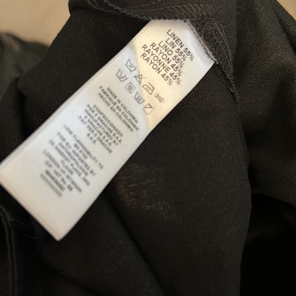 NWT Anthropologie linen wide leg black trousers - Picture 3 of 14